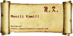 Meszli Kamill névjegykártya
